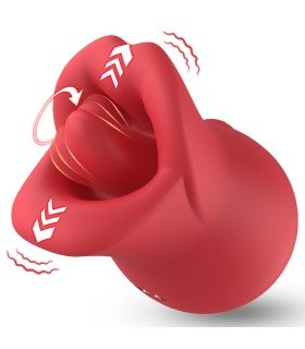 Aiersha Tentación de Miel: Vibrador Licking 360° Rojo para Placer