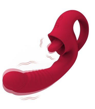 Kopie von Aiersha Emma red lips telescopic stick Vibrator