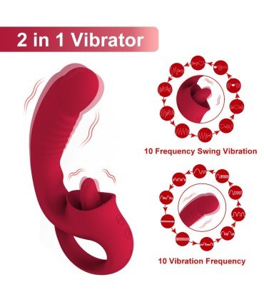 Kopie von Aiersha Emma red lips telescopic stick Vibrator