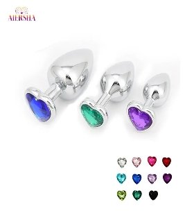 Adult-anal-toys-Metal-Crystal-Heart