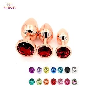 Rose gold Anal Plug Sex Toys Crystal Steel Annal