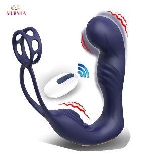 Prostate-Massage-Vibrator-for-Men-Double-Ring-Anal-Plug-Vibrator-Silicone-Delay-Ejaculation-Male-Masturbator